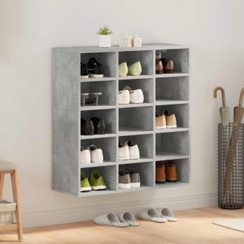 ARDEBO.de - Schuhschrank 77,5 x 30 x 83,5 cm Holzwerkstoff Betongrau