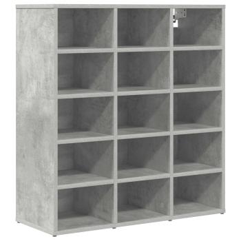 Schuhschrank 77,5 x 30 x 83,5 cm Holzwerkstoff Betongrau