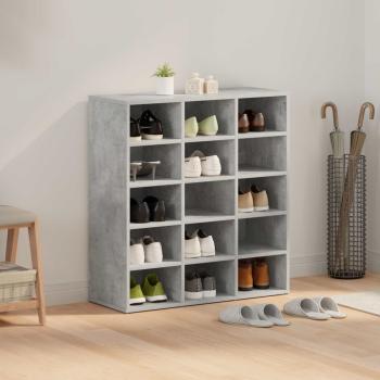 Schuhschrank 77,5 x 30 x 83,5 cm Holzwerkstoff Betongrau