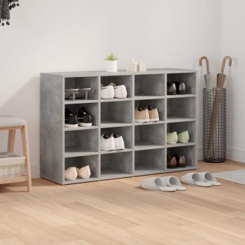 Schuhschrank 103 x 30 x 67 cm Holzwerkstoff Betongrau