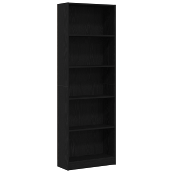 Bücherregal 60 x 24 x 176 cm Holzwerkstoff Schwarz Eichen-Optik