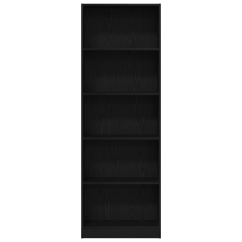 Bücherregal 60 x 24 x 176 cm Holzwerkstoff Schwarz Eichen-Optik