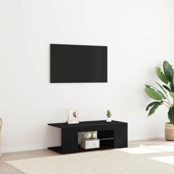 ARDEBO.de - TV-Schränk 90 x 39 x 30 cm Schwarz Eichen-Optik Holzwerkstoff