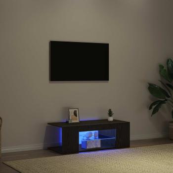 TV-Schränk 90 x 39 x 30 cm Schwarz Eichen-Optik Holzwerkstoff