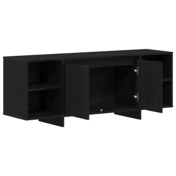 TV-Schränk 130 x 35 x 50 cm Schwarz Eichen-Optik Holzwerkstoff