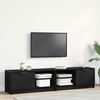 ARDEBO.de - TV-Schränk 2 stk. Schwarz Eichen-Optik Holzwerkstoff