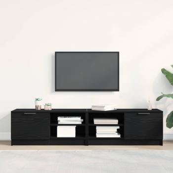 TV-Schränk 2 stk. Schwarz Eichen-Optik Holzwerkstoff