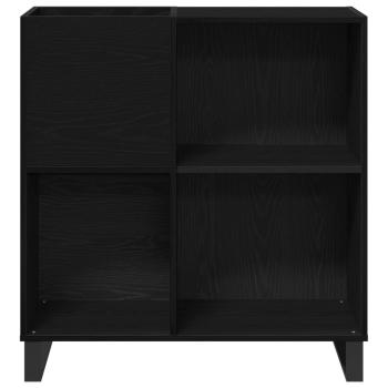 Schallplattenschrank Schwarz Eichen-Optik 84,5 x 38 x 89 cm