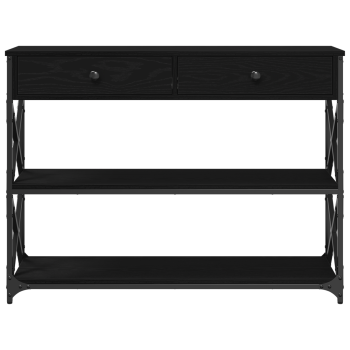 Konsole Tisch Schwarz Eichen-Optik 100 x 28 x 75 cm