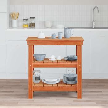 ARDEBO.de - Werkbank mit Regal 78,5 x 50 x 80 cm Massives Kiefernholz