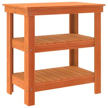 Werkbank mit Regal 78,5 x 50 x 80 cm Massives Kiefernholz