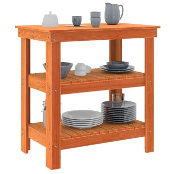 Werkbank mit Regal 78,5 x 50 x 80 cm Massives Kiefernholz