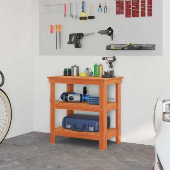 Werkbank mit Regal 78,5 x 50 x 80 cm Massives Kiefernholz