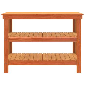 Werkbank mit Regal 110,5 x 50 x 80 cm Massives Kiefernholz