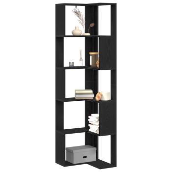Bücherregal 5 Ebenen 50 x 50 x 179 cm Schwarz Eichen-Optik