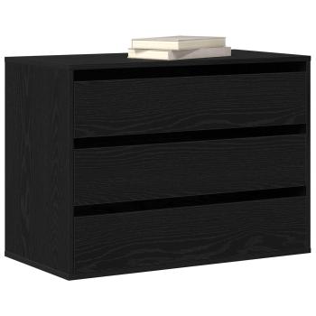 Schubladenschrank 3-Schublade Schwarz 80 x 41 x 58 cm