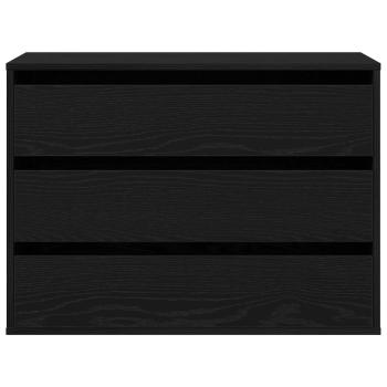 Schubladenschrank 3-Schublade Schwarz 80 x 41 x 58 cm