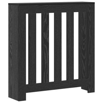 Heizkörperabdeckung Schwarz Eichen-Optik 78 x 20 x 82 cm