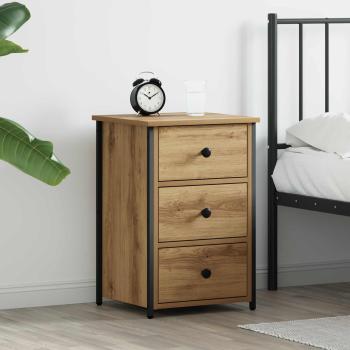 ARDEBO.de - Nachttisch Braun 40 x 36 x 60 cm Massives upgecyceltes Holz