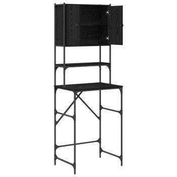 Waschmaschinen-Schrank Schwarz 0ak 68 x 48,5 x 194 cm