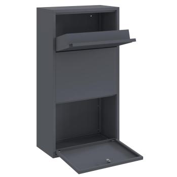 Paketdrop-Box mit Speicher Anthrazit 44 x 22 x 82 cm Stahl