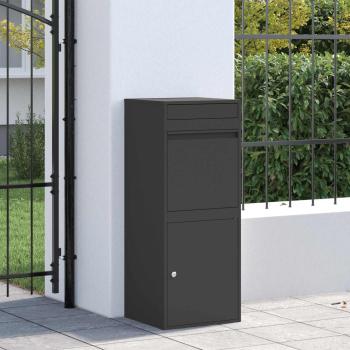 Paketdrop-Box mit Speicher Schwarz 41 x 38 x 103 cm Stahl