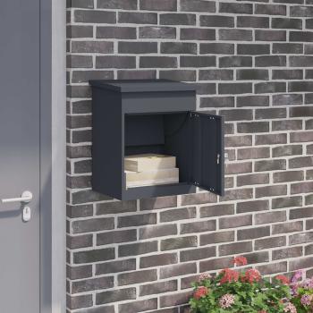 ARDEBO.de - Paketdrop-Box mit Speicher Anthrazit 47,5 x 38 x 59 cm Stahl