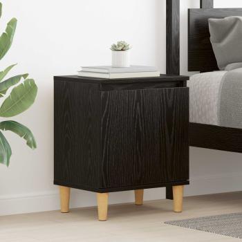 ARDEBO.de - Nachttisch Schwarz Eichen-Optik 40 x 30 x 50 cm Holzwerkstoff