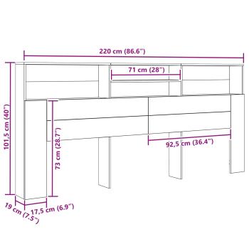 Kopfteil Schrank Artisan-Eiche Holzwerkstoff