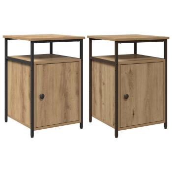 Nachttisch 2 stk. Artisan-Eiche Holzwerkstoff