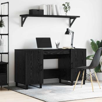 ARDEBO.de - Schreibtisch Schwarz Eichen-Optik Holzwerkstoff