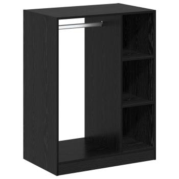 Kleiderschrank Schwarz Eichen-Optik 77 x 48 x 102 cm