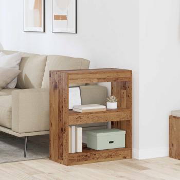 ARDEBO.de - B?cherregal 2 Ebenen 60 x 30 x 72 cm Holzwerkstoff Altholz