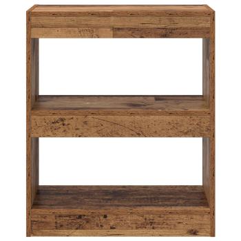 B?cherregal 2 Ebenen 60 x 30 x 72 cm Holzwerkstoff Altholz