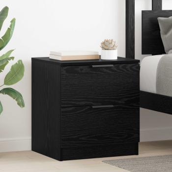 ARDEBO.de - Nachttisch 2 stk. Schwarz Eichen-Optik 45 x 39 x 50 cm