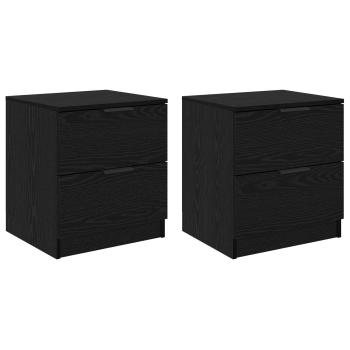 Nachttisch 2 stk. Schwarz Eichen-Optik 45 x 39 x 50 cm