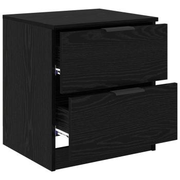 Nachttisch 2 stk. Schwarz Eichen-Optik 45 x 39 x 50 cm