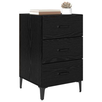 Nachttisch Schwarz Eichen-Optik 40 x 40,5 x 66 cm Holzwerkstoff