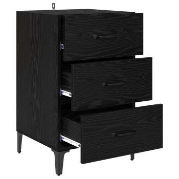 Nachttisch Schwarz Eichen-Optik 40 x 40,5 x 66 cm Holzwerkstoff