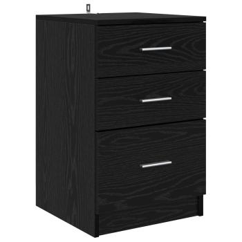 Nachttisch Schwarz Eichen-Optik 40 x 40 x 63 cm Holzwerkstoff