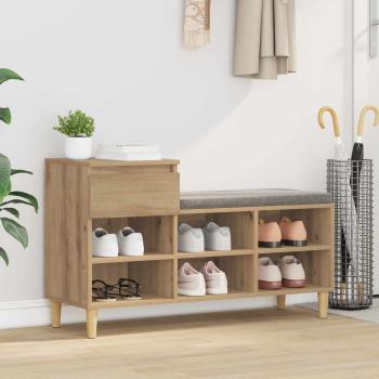 ARDEBO.de - Schuhschrank 102 x 36 x 60 cm Holzwerkstoff Artisan-Eiche