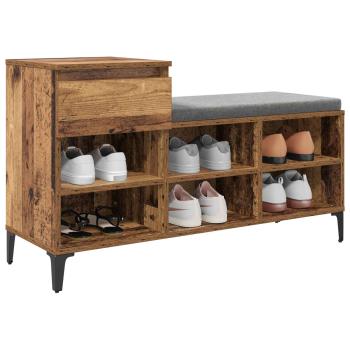 Schuhschrank 102 x 36 x 60 cm Holzwerkstoff Altholz
