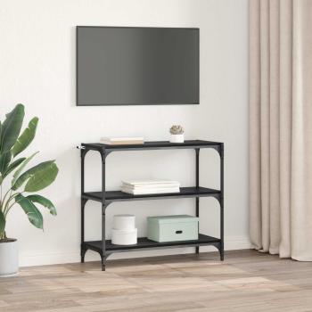 Bücherregal Schwarz Eichen-Optik 80 x 33 x 70,5 cm