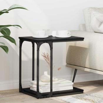 ARDEBO.de - Beistelltisch Schwarz Eichen-Optik 50 x 35 x 52 cm