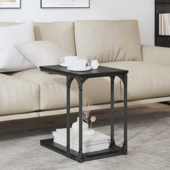 Beistelltisch Schwarz Eichen-Optik 50 x 35 x 52 cm