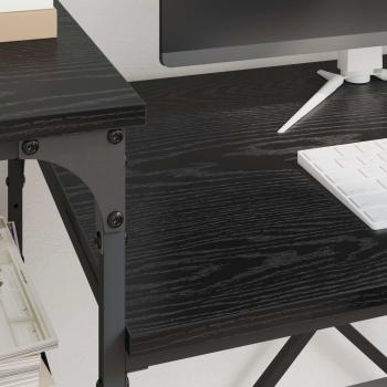 Schreibtisch Schwarz Eichen-Optik Holzwerkstoff