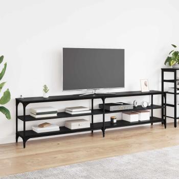 ARDEBO.de - TV-Schränk 200 x 30 x 50 cm Schwarz Eichen-Optik