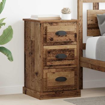 ARDEBO.de - Nachttisch Altholz 39 x 39 x 67,5 cm Holzwerkstoff