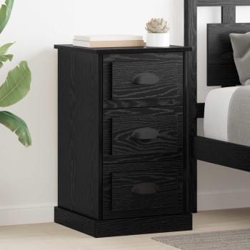 ARDEBO.de - Nachttisch Schwarz Eichen-Optik 39 x 39 x 67,5 cm Holzwerkstoff