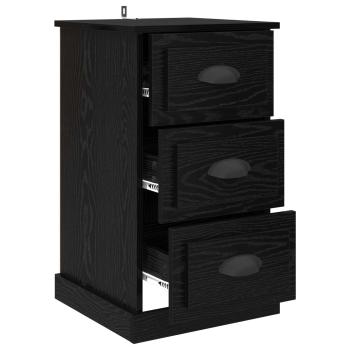 Nachttisch Schwarz Eichen-Optik 39 x 39 x 67,5 cm Holzwerkstoff